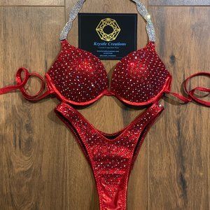 Cherry Red Wellness competition Bikini